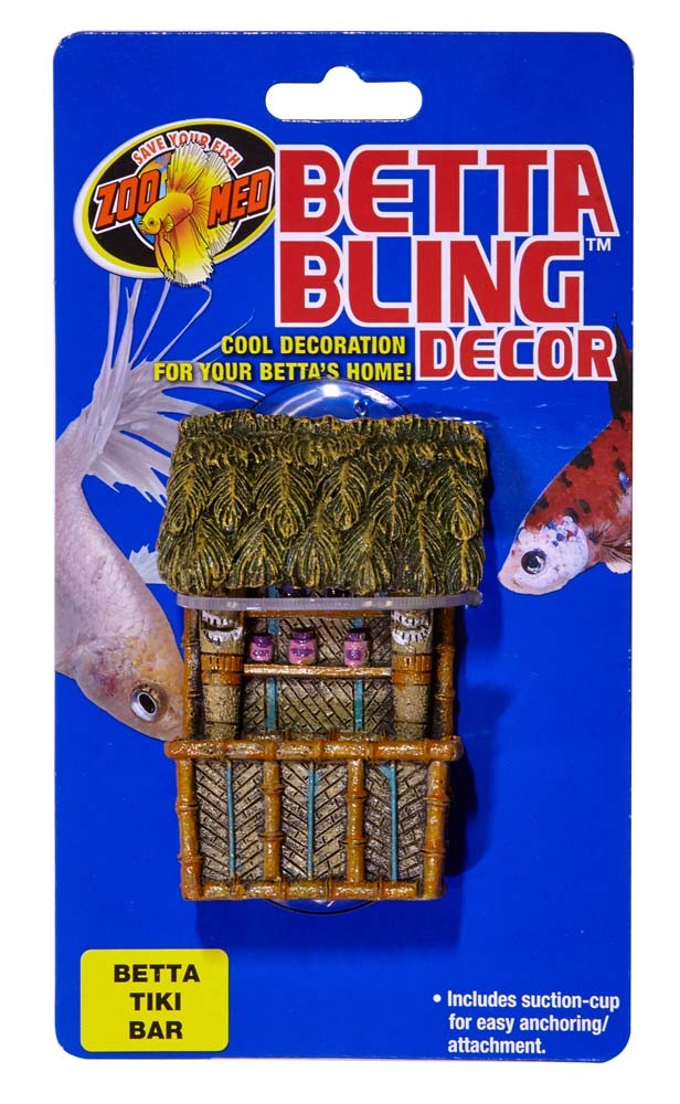 Zoo Med Bling Tiki Bar Aquarium Ornament Brown, Green 1Ea