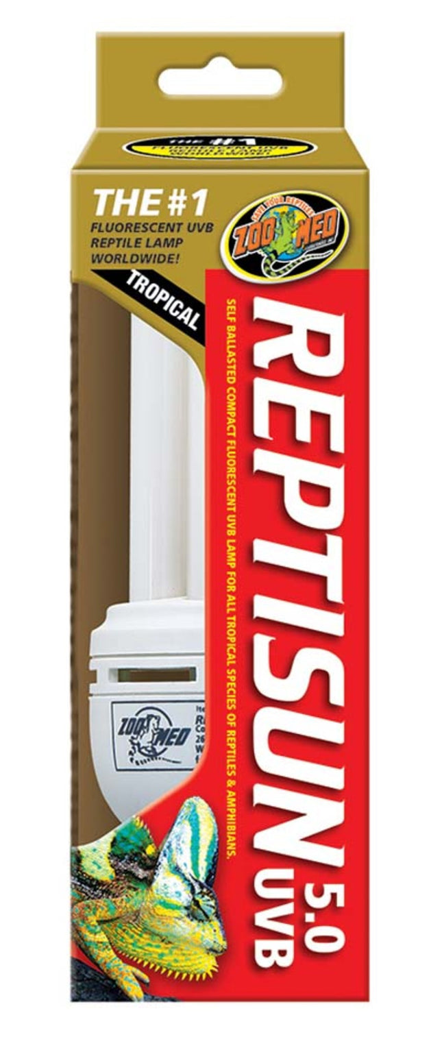 Zoo Med ReptiSun 5.0 UVB Tropical Compact Fluorescent Lamp Regular White 26 Watt