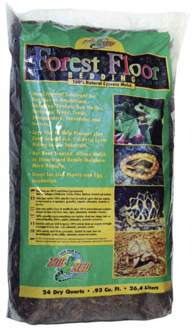 Zoo Med Forest Floor Natural Cypress Mulch Bedding Substrate Brown 24 qt