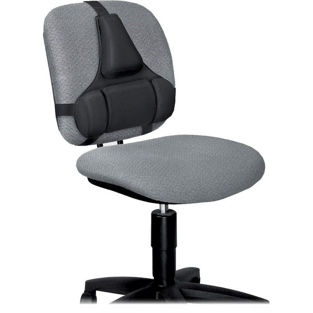 Fellowes Professional Series Back Support with Microban® Protection - Strap Mount - Black - Fabric, Memory Foam