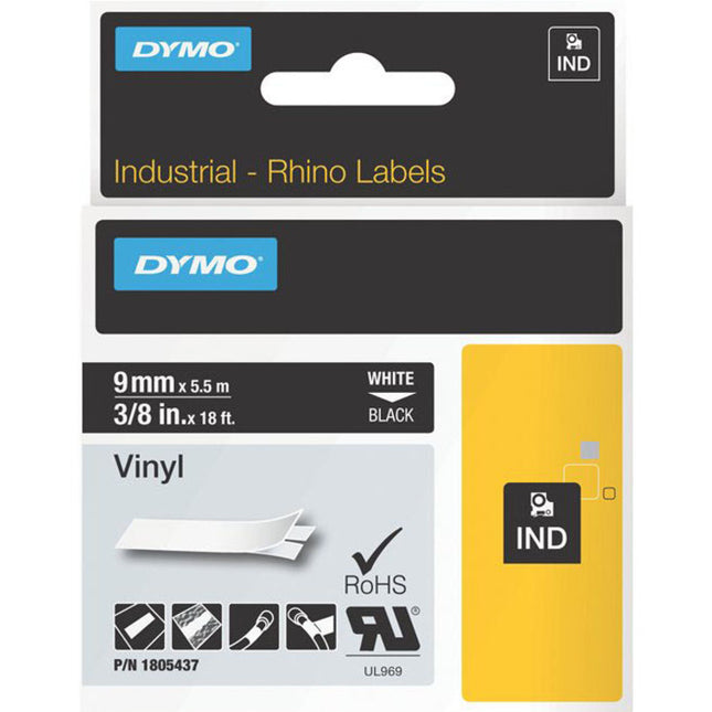 3/8IN BLACK VINYL LABELS FOR