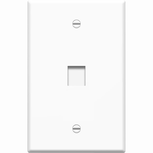 1PORT WHITE KEYSTONE WALL PLATE