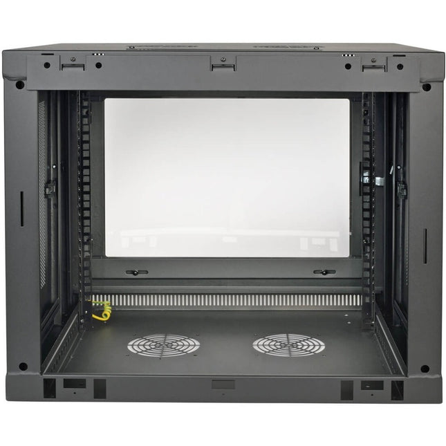 Tripp Lite SmartRack 9U Low-Profile Switch-Depth Wall-Mount Mini Rack Enclosure Clear Acrylic Window