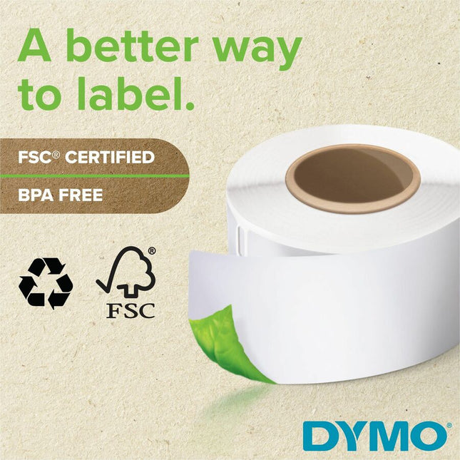 1/2" X 1" (2-Up) Multipurpose Labels - DYMO 400/450 Series Printer Labels - 30333 Comparable - 1000 Labels/Roll- White