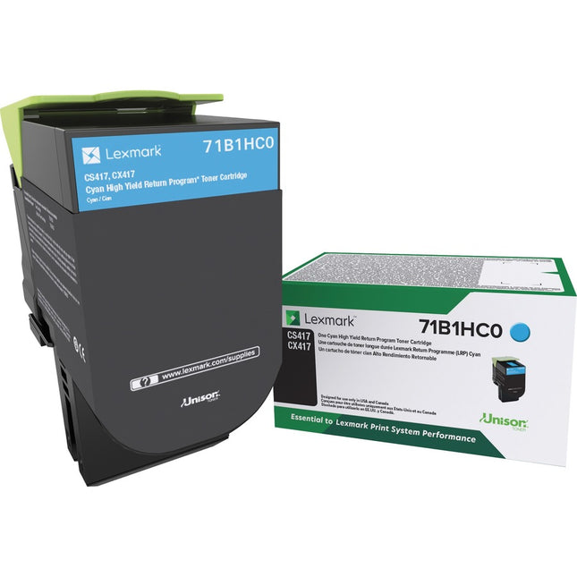 Lexmark Original High Yield Laser Toner Cartridge - Cyan - 1 Each