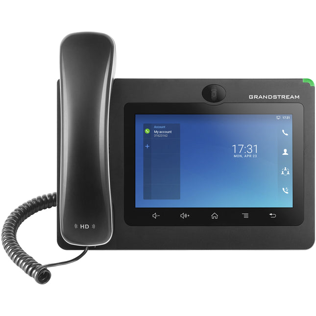 Grandstream GXV3370 IP Phone - Corded - Corded/Cordless - Bluetooth, Wi-Fi - Desktop, Wall Mountable - Black