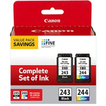 Canon PG-243 / CL-244 Original Laser Ink Cartridge - Value Pack - Black, Color Pack