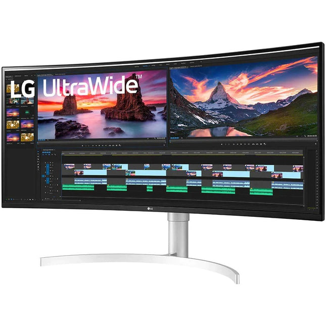 LG Ultrawide 38BN95C-W 38\" Class UW-QHD+ Curved Screen Gaming LCD Monitor - 21:9 - Textured Black, Textured White, Silver