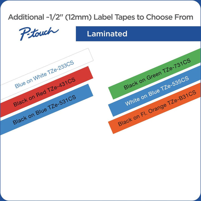 Brother TZe-B31CS, 0.47" Inch x 16.4', Black on Fluorescent Orange Laminated Label Tape