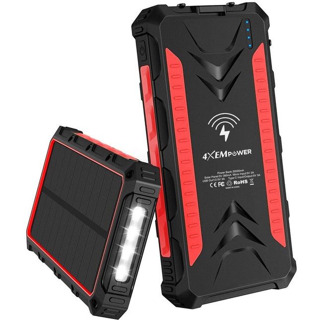 20000MAH SOLAR CHARGER RED