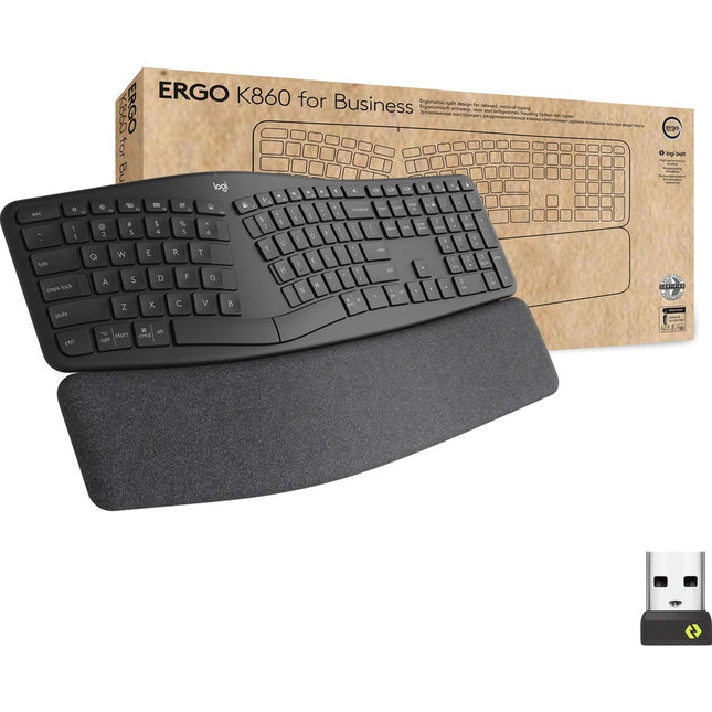 Logitech Ergo K860 for Business (Graphite) - Brown Box