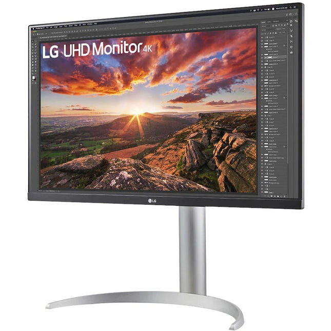 LG 27BP85UN-W 27" In Class 4K UHD Gaming LCD Monitor - 16:9 - Silver, Black, White