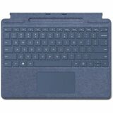 Microsoft Surface Pro Signature Keyboard - Cable Connectivity - Proprietary Interface Multimedia, Screen Brightness Hot Key(s) - English - QWERTY Layout - Tablet - TouchPad - Mechanical Keyswitch - Sapphire