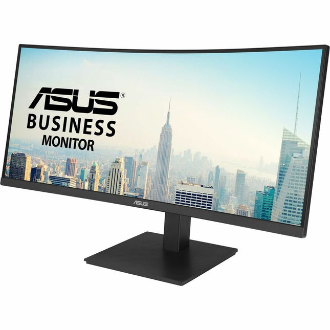 Asus VA34VCPSN 34\" Class UW-QHD Curved Screen LED Monitor - 21:9 - Matte Black - 34\" Viewable - Vertical Alignment (VA) - LED Backlight - 3440 x 1440 - 16.7 Million Colors - 300 Nit - 4 ms - 100 Hz Refresh Rate - HDMI - DisplayPort - USB Hub