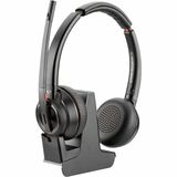 Poly Savi 8220 Office Stereo DECT 1920-1930 MHz Headset - Stereo - Wireless - DECT - 590 ft - 32 Ohm - 20 Hz - 20 kHz - On-ear - Binaural - Ear-cup - Noise Cancelling Microphone - Black