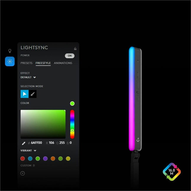 Logitech G Litra Beam LX Dual-Sided RGB Streaming Key light - LED Bulb - Bluetooth, USB Powered, Color Temperature Setting, Adjustable Brightness - 400 lm Lumens - Desk Mountable - for Room