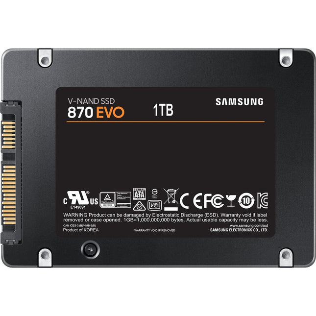 Samsung-IMSourcing 870 EVO MZ-77E1T0BW 1 TB Solid State Drive - 2.5" inch Internal - SATA (SATA/600) - Black