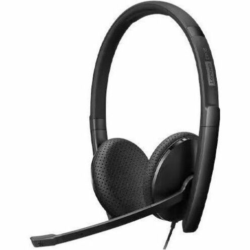 Lenovo Wired VoIP Headset (Teams) - Stereo - USB Type C - Wired - 2.2 Kilo Ohm - 20 Hz - 20 kHz - Over-the-head - Binaural - Ear-cup - 5.86 ft Cable - Noise Cancelling Microphone - Black