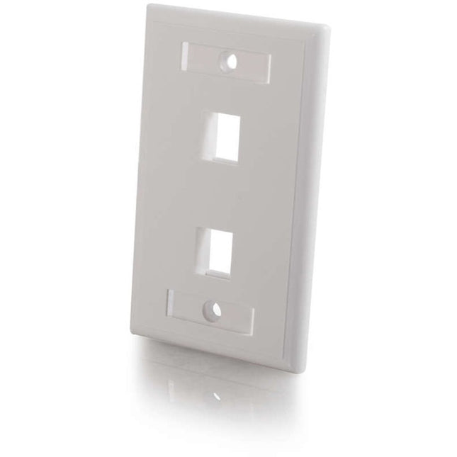 2PORT KEYSTONE WALLPLATE WHT