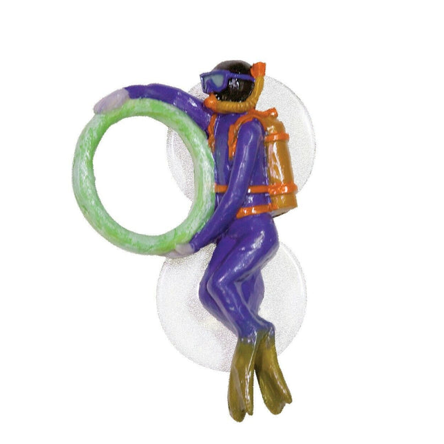 Zoo Med Betta Bling Diver Aquarium Ornament with Hoop Multi-Color