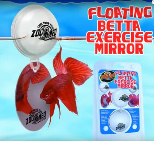 Zoo Med Floating Betta Exercise Mirror Aquarium Ornament Floating Exercise Mirror White