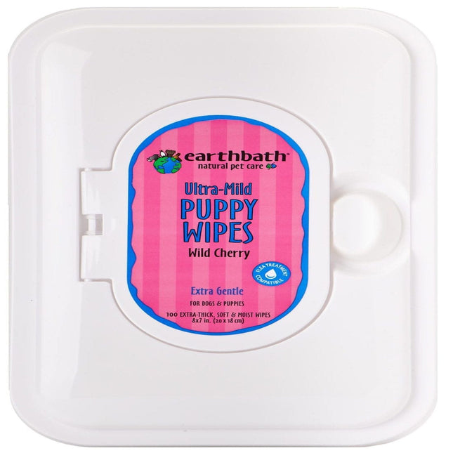 Earthbath Ultra-Mild Puppy Wipes; Wild Cherry 1ea-100 ct