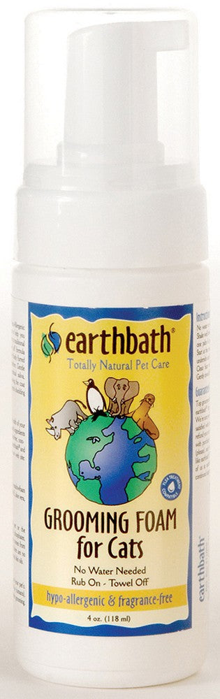 Earthbath Waterless Grooming Foam for Cats and Kittens; Fragrance Free 4oz