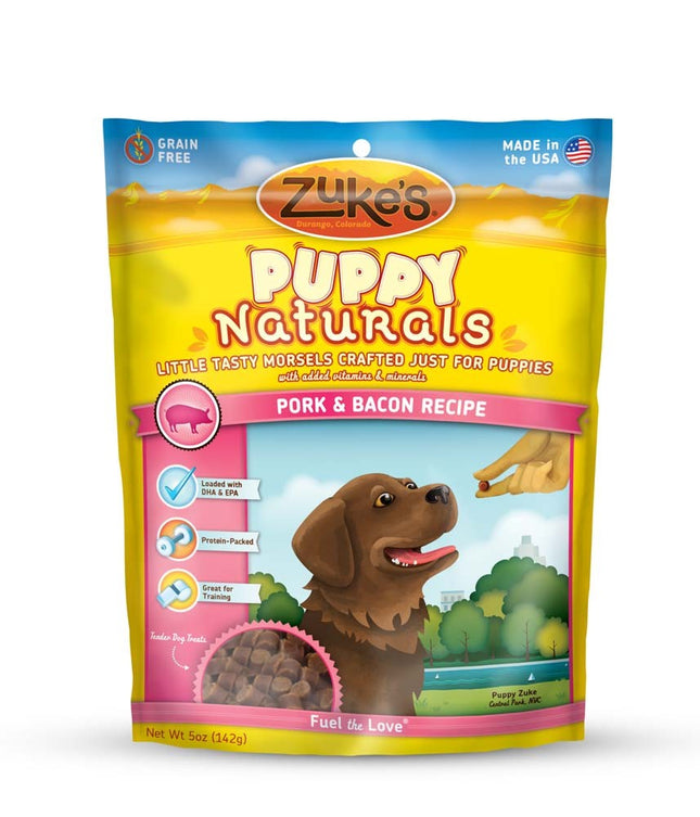 Zukes Puppy Naturals Grain Free Pork and Chickpea Dog Treats 5 Oz