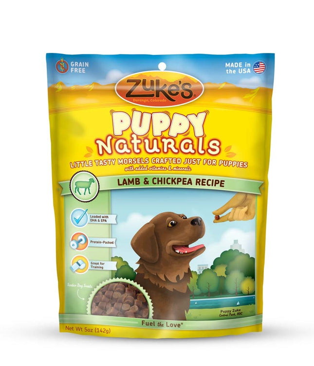 Zukes Puppy Naturals Lamb and Chickpea Recipe Dog Treats 5 Oz