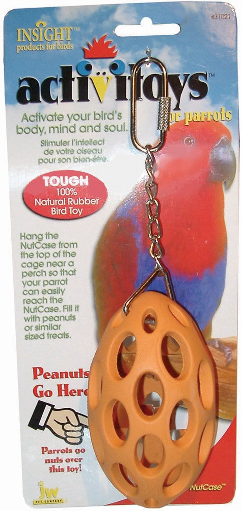 JW Pet ActiviToy Nutcase Bird Toy Orange; Silver Large