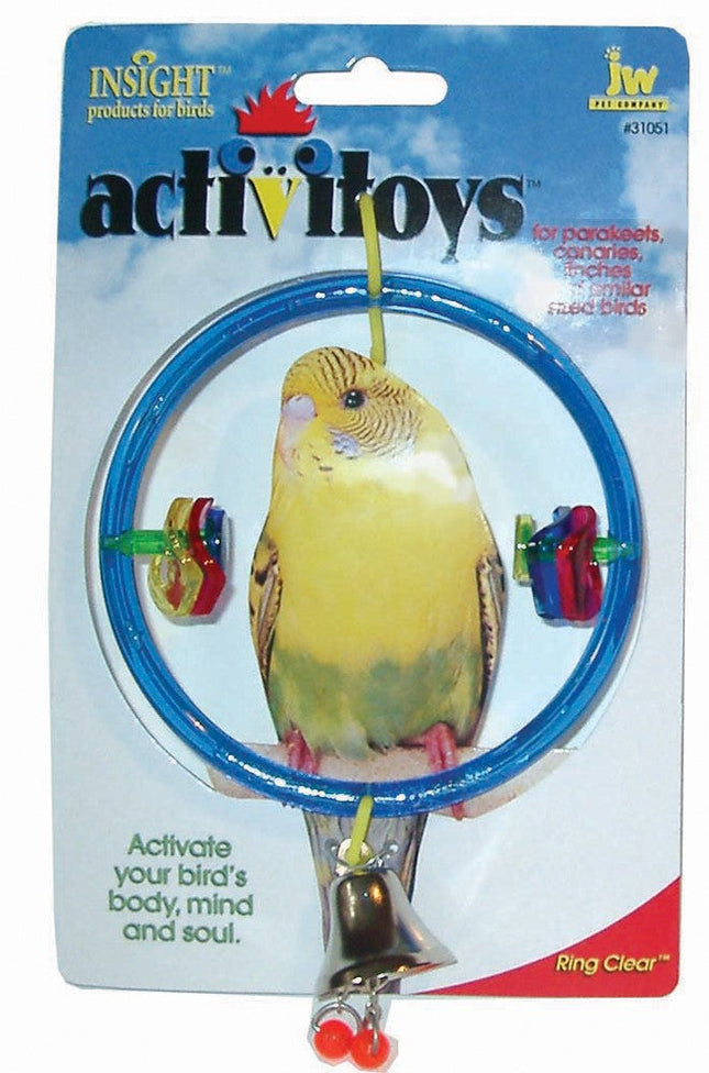 JW Pet ActiviToy Ring Clear Bird Toy Multi-Color Small Medium