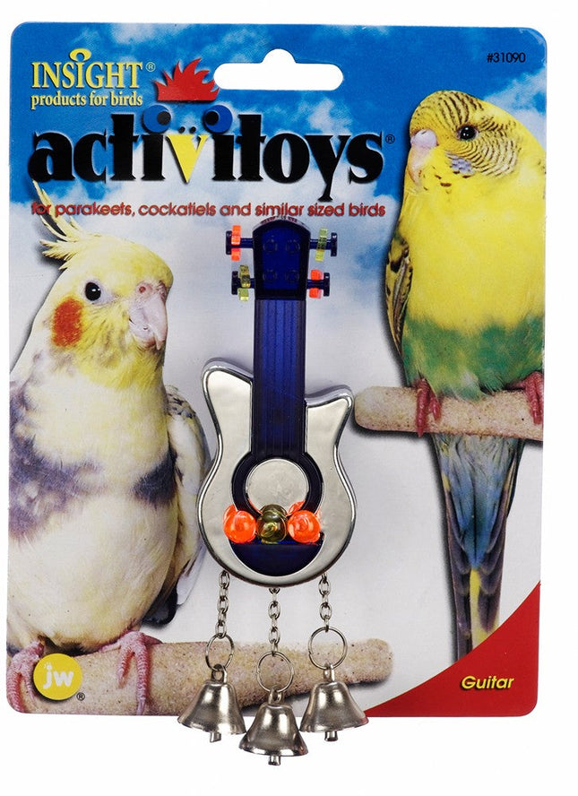 JW Pet ActiviToy Birdy Guitar Bird Toy Multi-Color Small Medium