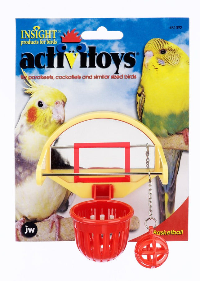 JW Pet ActiviToy Birdie Basketball Bird Toy Multi-Color Small Medium