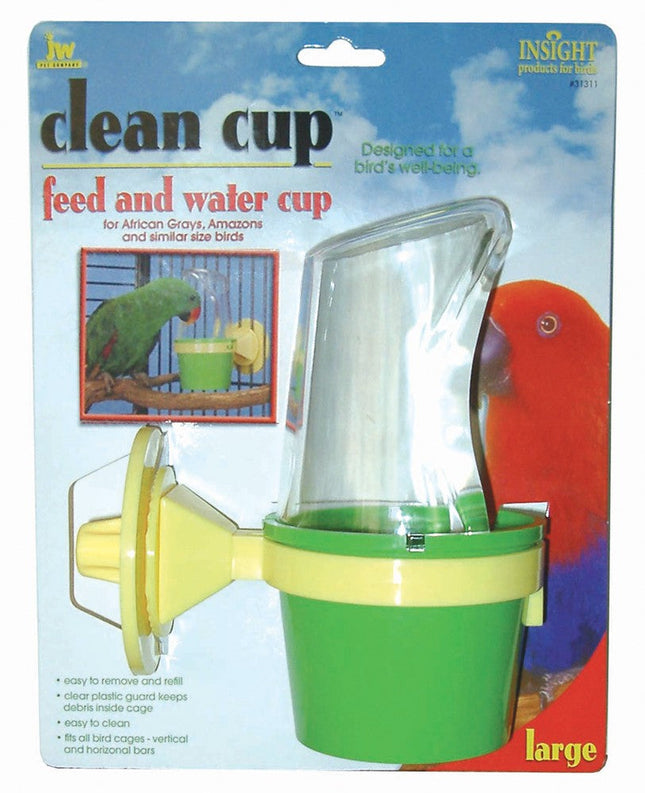 JW Pet Clean Cup Bird Feed and Water Cup Assorted Large 8 oz