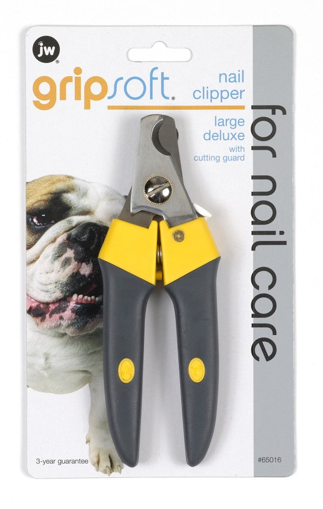 JW Pet Deluxe Dog Nail Clipper Grey; Yellow Large