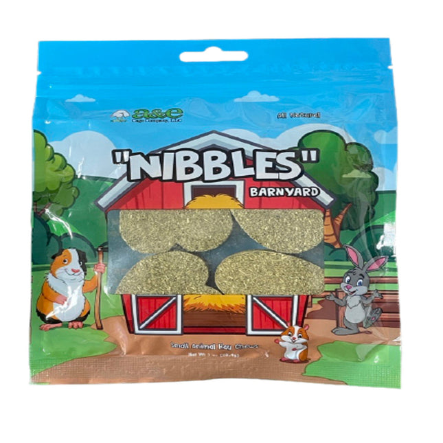 A and E Cages Barnyard Nibbles Hay Chew Small Animal Bites Heart 4pc
