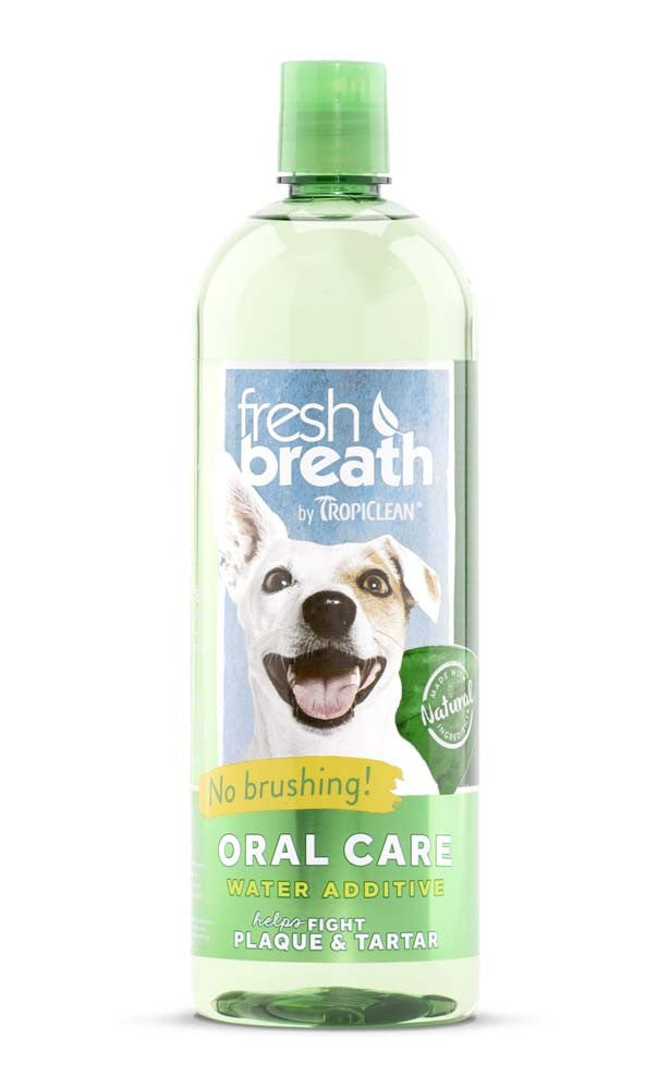 TropiClean Fresh Breath Oral Care Water Additive for Dogs 33.8 fl. oz