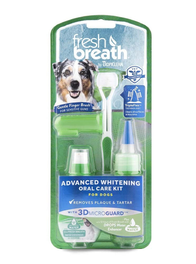 Tropiclean Advanced Whitening Oral Care Kit For Dogs 4Pc