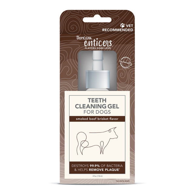 TropiClean Enticers Teeth Cleaning Gel for Dogs Smoked Beef Brisket; 1ea-4 oz