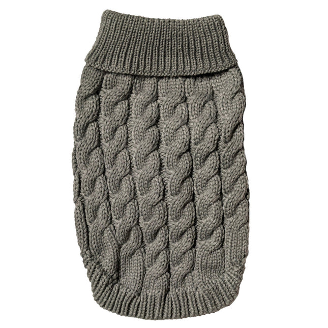 Fashion Pet Cosmo Chunky Cable Sweater Gray Small