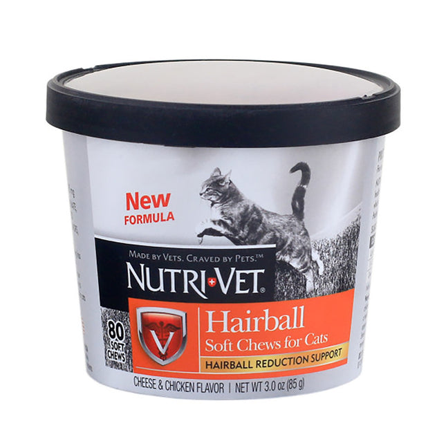 Nutri-Vet Hairball Formula Chicken and Tuna Flavor Cat Soft Chews 3 Oz