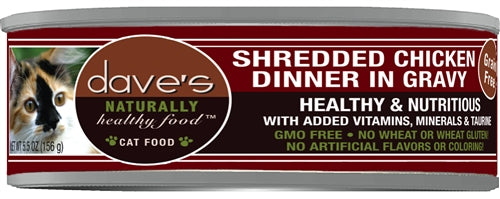 Daves Naturally Healthy Shredded Chicken In Gravy 5.5Oz (Case Of 24))