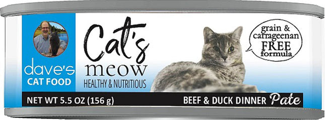 Daves Pet Cat?s Meow Beef and Duck Dinner Pat? 5.5oz.