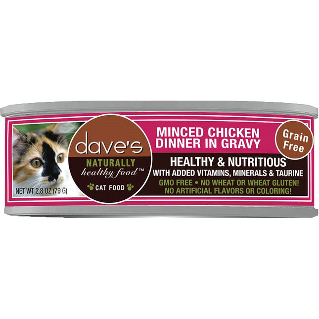 Dave Cat Grain Free Minced Chicken N 2.8 Oz (Case Of 24)