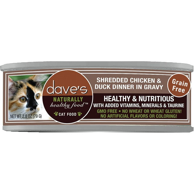 Dave Cat Grain Free Shredded Chicken & Duck 2.8 Oz (Case Of 24)