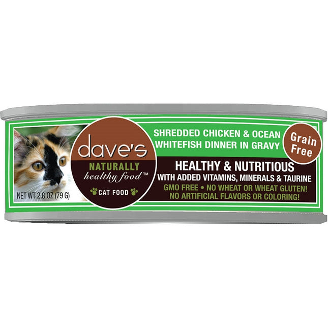 Dave Cat Grain Free Shredded Chicken N Whfsh 2.8O Daves (Case Of 24) - 2.8 Oz