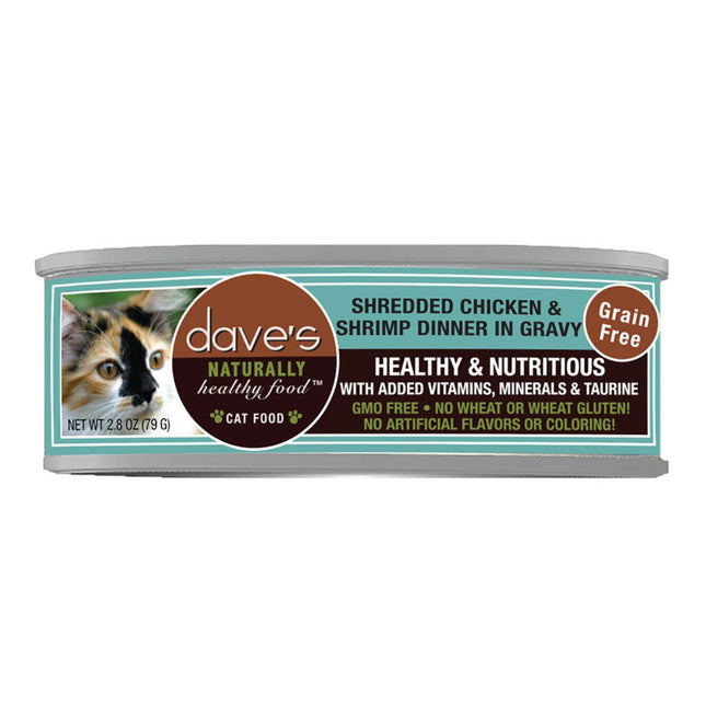 Dave Cat Grain Free Shredded Chicken N Shrmp 2.8O (Case Of 24) - 2.8 Oz