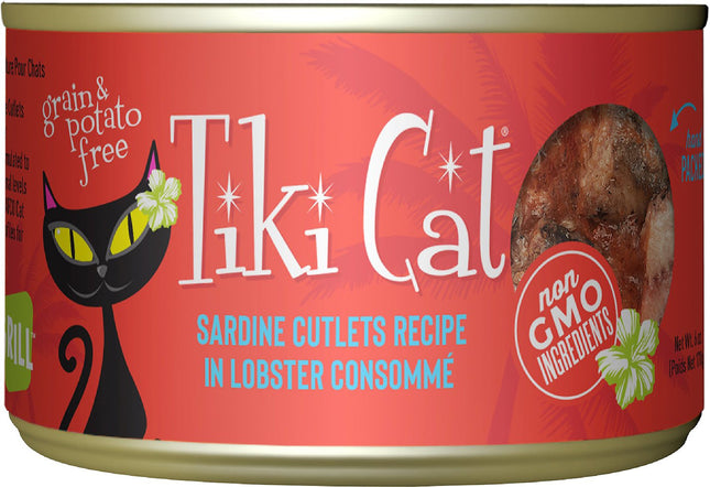 Tiki Pets Cat Bora Bora Grill Sardine Cutlets in Lobster Consomme 2.8oz.(Case Of 12)