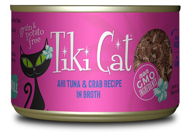 Tiki Pets Cat Hana Grill Ahi Tuna & Crab in Broth 6oz.(Case Of 8)