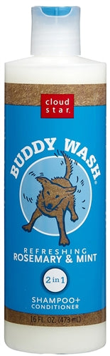 Cloud Star Buddy Wash Refreshing Rosemary and Mint Dog Shampoo and Conditioner; 16-Oz. Bottle